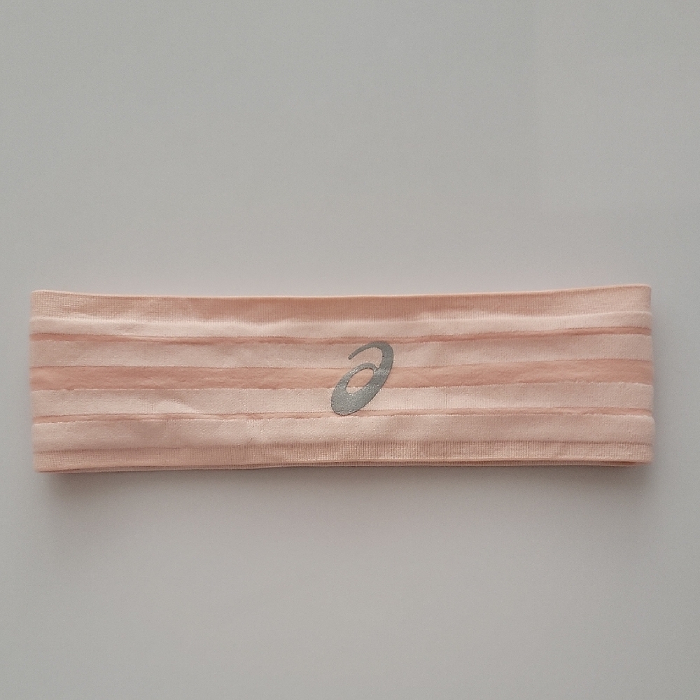 ASICS Blush Pink Hairband with Silver Logo